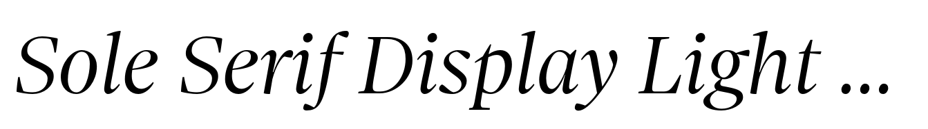 Sole Serif Display Light Italic